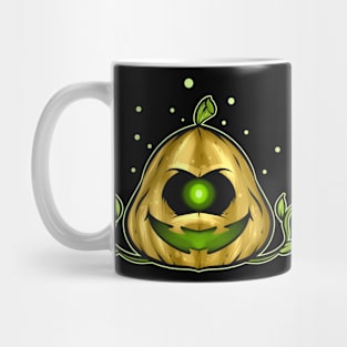 Green One Eyed Alien Pumpkin Green Halloween Mug